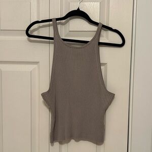 H&M Ribbed/Knit Tan Sleeveless Tank Top